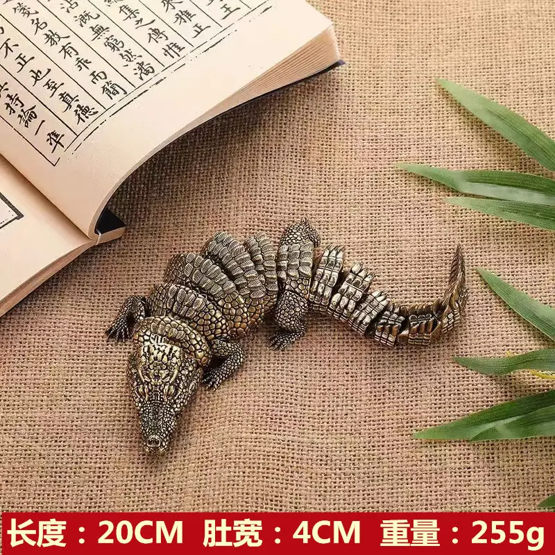 

Brass Crocodile 3D Articulated and Freely Rotatable Office Desktop Creative Handicraft Copper Ornaments Manufacturer