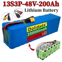 NEW 48V200ah 13S3P 48V Lithium Ion Battery 200Ah, for 54.6V Electric  Electric Scooter, with Reinforced Bms