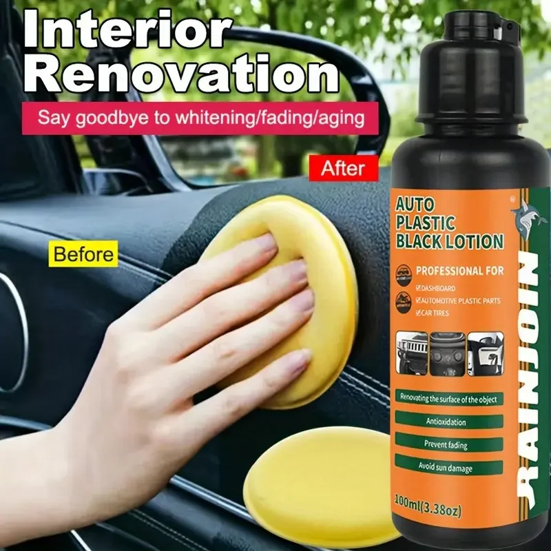 Crystal clear car plastic repair agent - car interior and panel renewal wax coating agent, advanced car care polish