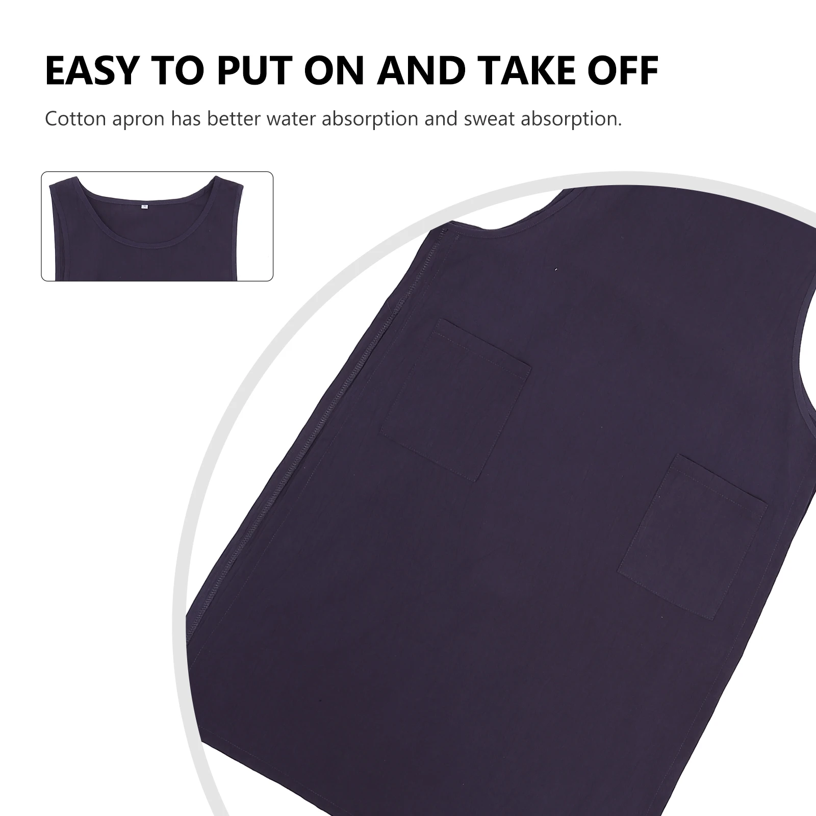 

Cotton and Linen Apron Home Clothes Loose Cooking Household for Women Mid-length
