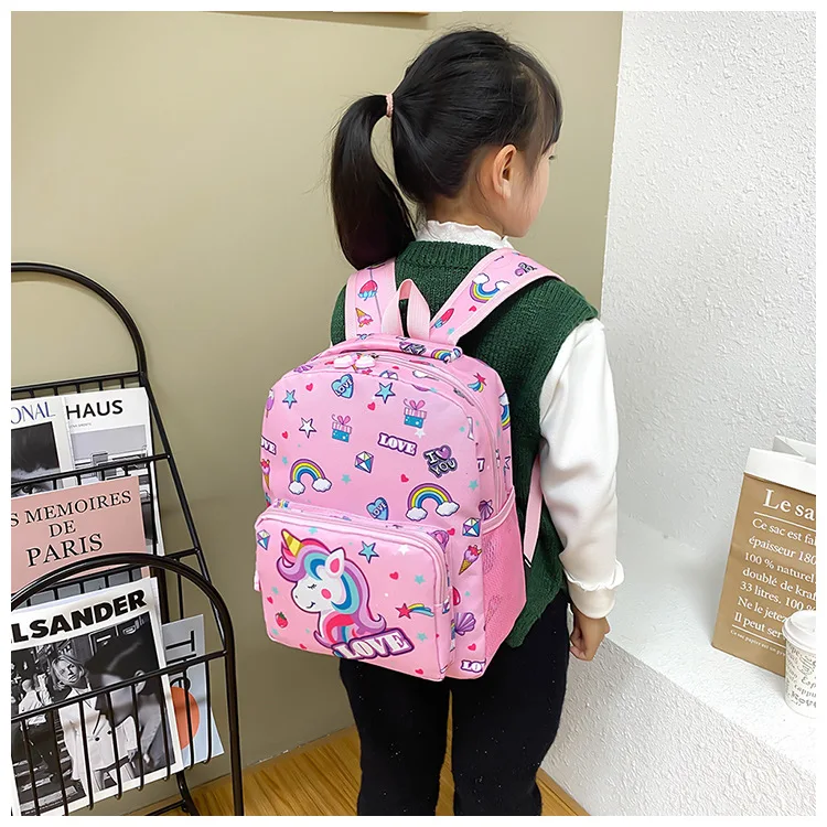 Unicórnio schoolbag crianças crianças mochila dupla ombro sacos de escola dos desenhos animados mochila à prova dwaterproof água moda mochilas