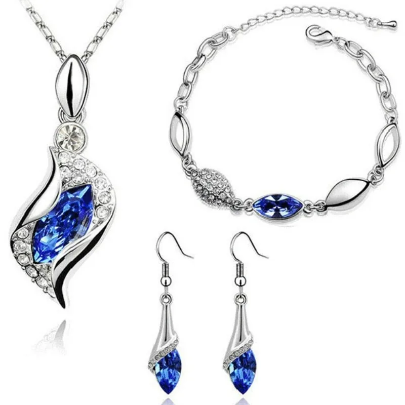 2024 Stylish Delicacy Women's Dress Up Bracelet Horse Eye Crystal Angel Elf Earrings Necklace Wedding Jewelry Sets Sorte Charm