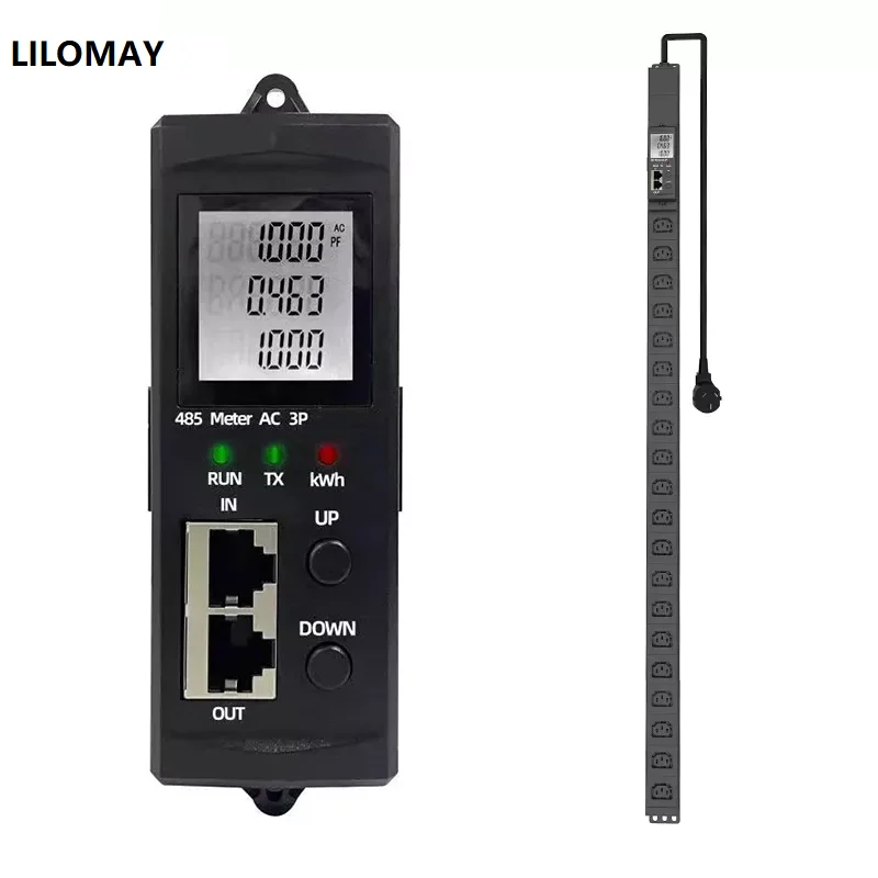 

485Modbus Smart PDU Total Voltage Current Power Single-phase Three-phase 32A 20way C13 Connector Intelligent PDU Cabinet Socket