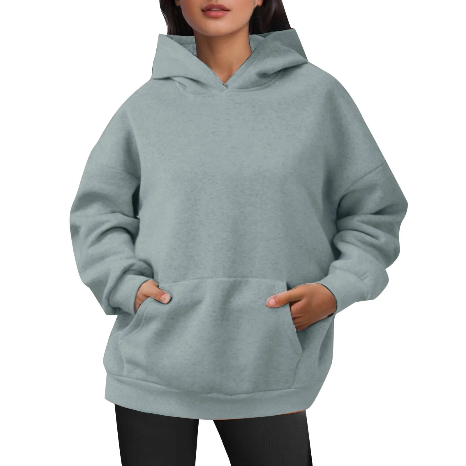 

Stand Collar Casual Sweatshirts Half Zip Women Cropped Pullover Thumb Hole Overzised Hoodie Solid Color Plus Size Sports Outfit