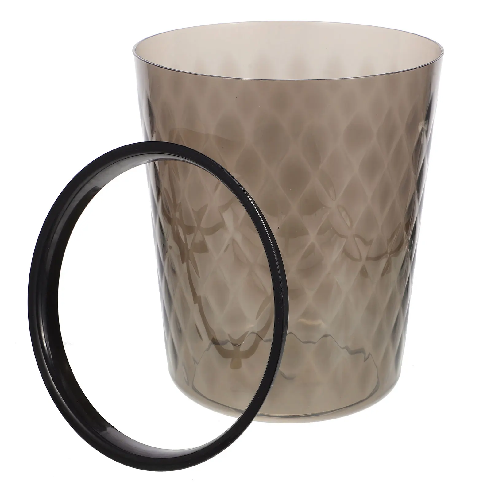 

Transparent Trash Plastic Waste Bucket Round Bedroom Bathroom Garbage Can Reusable Household Simple StyleTrash Bin