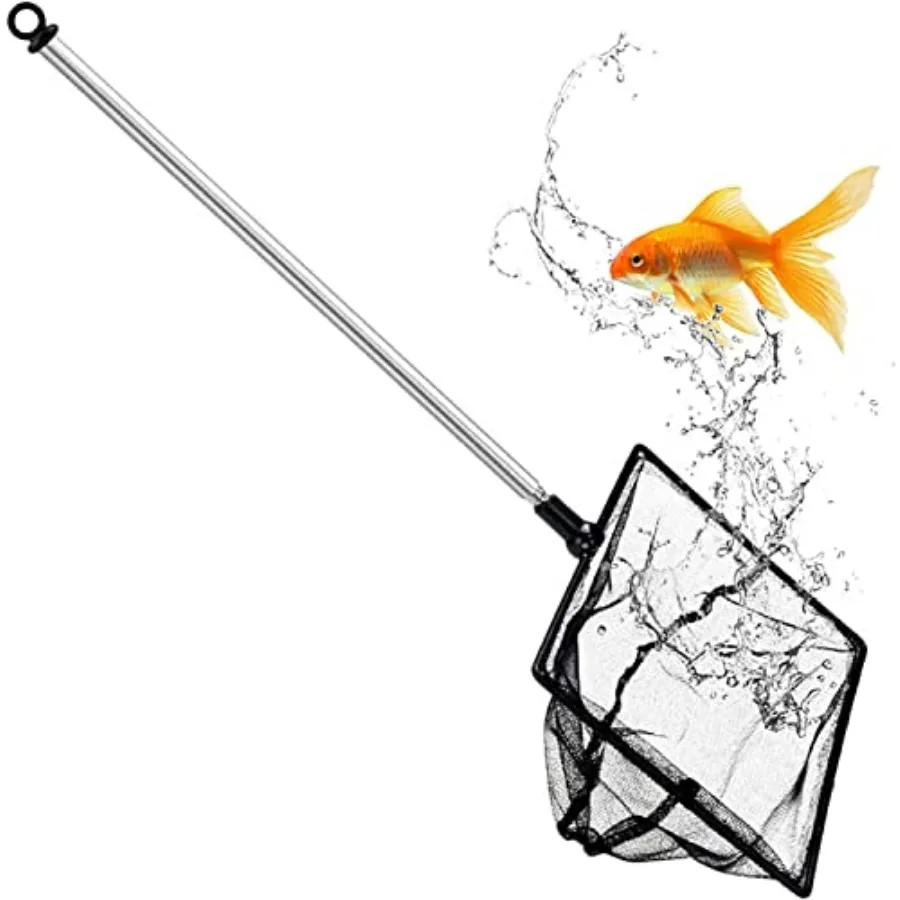 

Fish Net for Fish Tank, Fine Mesh Aquarium Net with 9-2 Stainless Steel Long Handle, Extendable Fishing Tank Net for Fish Shrim