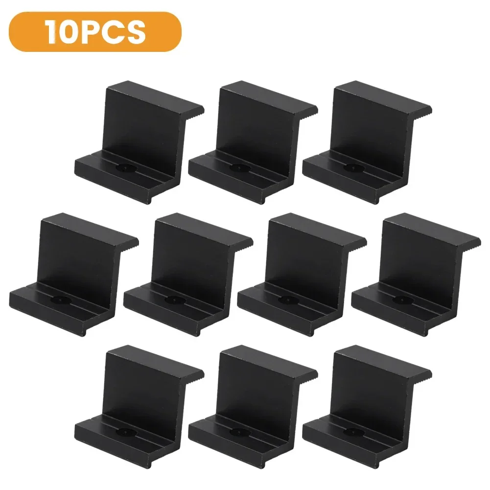 

10 Pcs PV Solar Panel Mount End Clamp Aluminum Alloy For 30mm/32mm/35mm/40mm Frame Corrosion Resistance PV Solar End Clamp