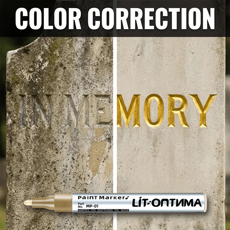 Oil-Based Marker Pen, Quick Drying Waterproof Permanent Marker Pen, Suitable for Stone, Metal, Glass, Wood, DIY Crafts