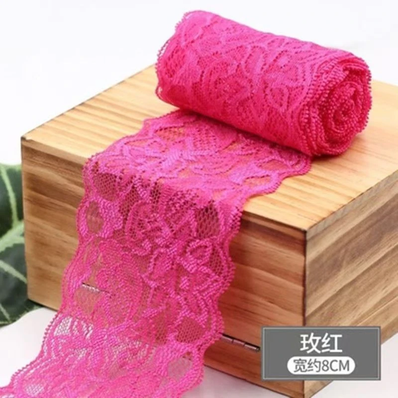 8Cm Spandex-Spitze Elastisches Bastelband Weiß Schwarz Stretch-Spitzenborte Strickmaterial Diy Bekleidungszubehör S0868525C4Ac84C5F8Cb02Bd514Ab407Fk