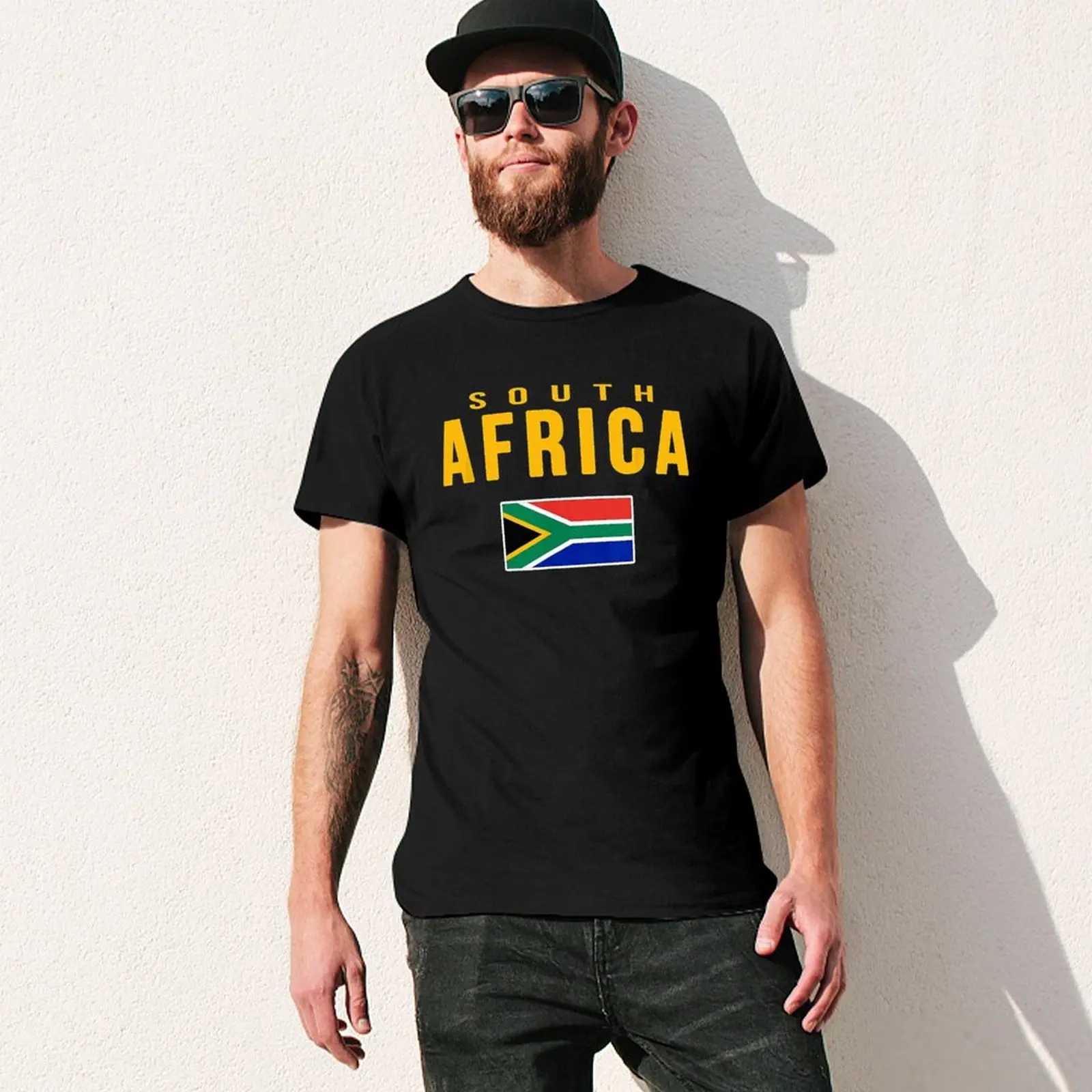 More Design Men Tshirt South Africa Flag Cool South African Tees T-Shirt O-neck T Shirts Women Boys Clothing 100% Cotton