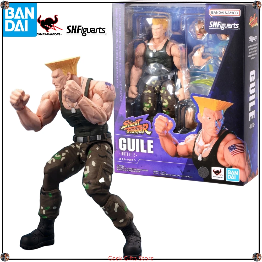 

In Stock Bandai S.H.Figuarts SHF Guile Outfit 2 Street Fighter PVC Anime Model Action Figures Toys Collection Gifts