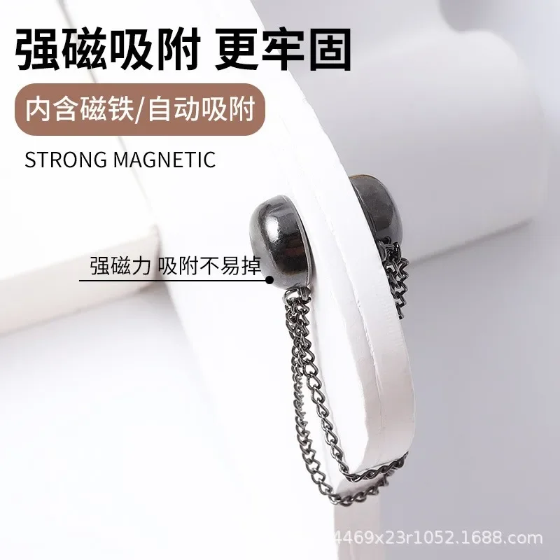 Universal Round Strong Magnetic Button for Hemming Pants and T-shirts Sleeve Shortening Adjustable Anti-Loss Chain