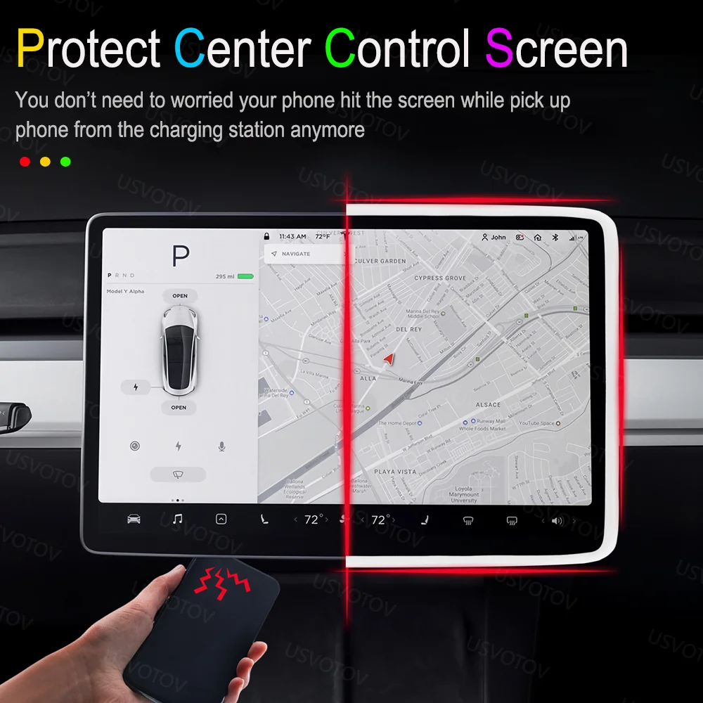 Für Tesla Model Y Premium Juniper Model YL Model 3 2026 16-Zoll Mittelkonsolen-Bildschirmschutzrahmen Innendekor-Zubehör – Detail 3