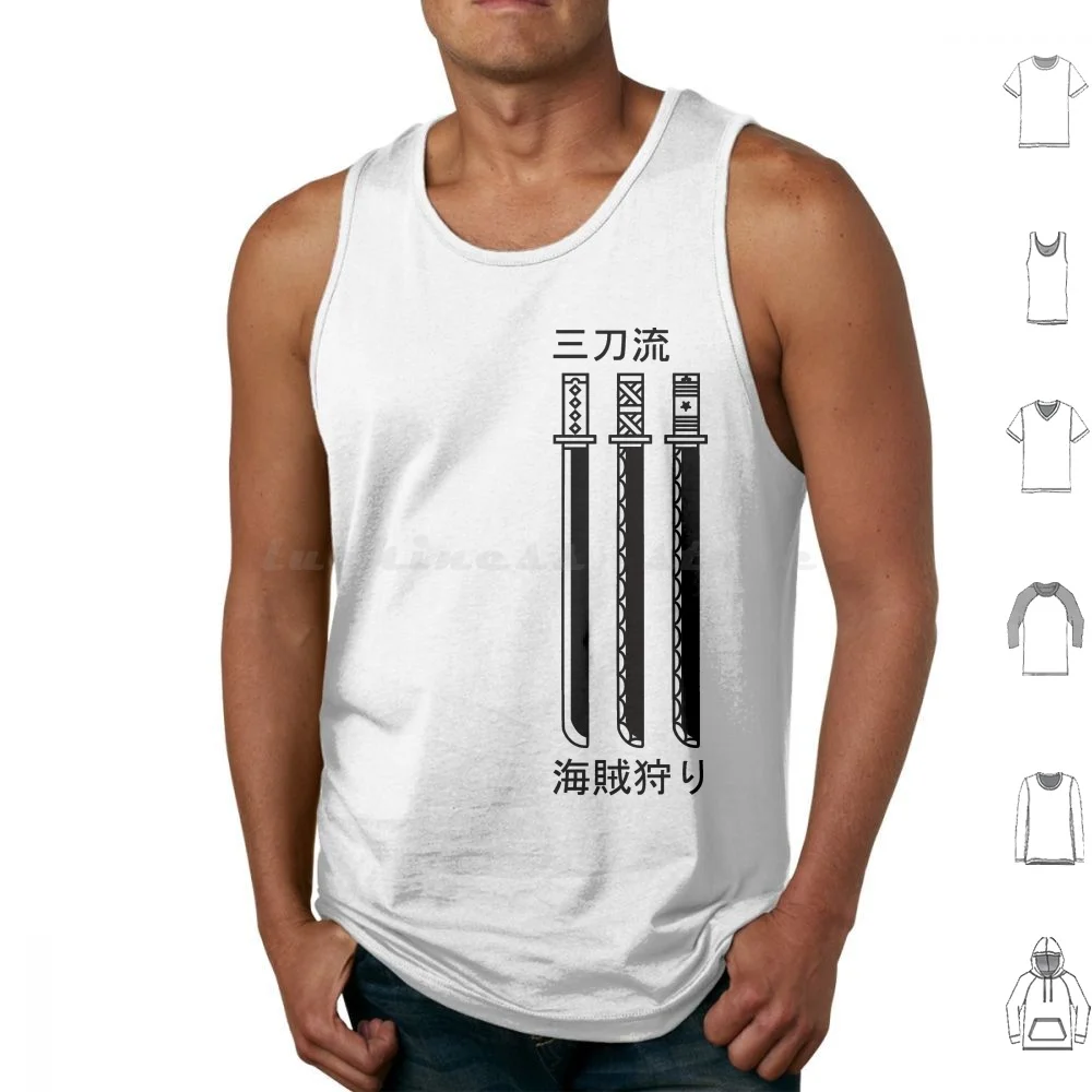 Santoryu Tank Tops Vest Sleeveless Zoro Roronoa Zoro Luffy Nami Nico Robin Sanji Chopper Franky Jimbie Brook Soul King Brook