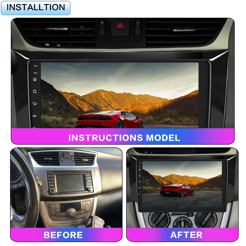 Car Frame Android Multimedia Video Player Frame for Nissan Sylphy B17 Sentra 12 2013-2018 WiFi Carplay GPS Navigation Car Radio