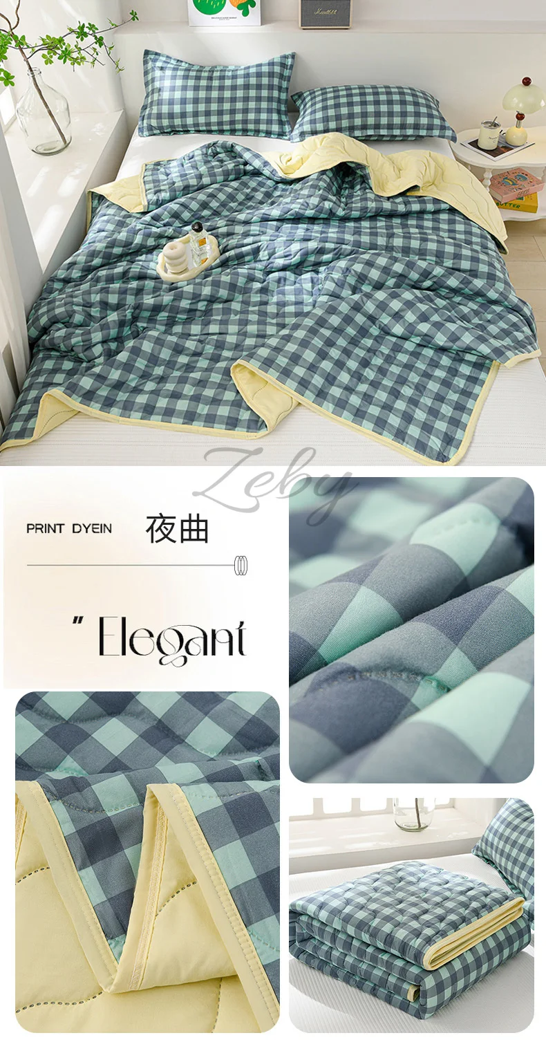 Breathable Quilted Summer Blanket Cooling Skin-friendly Comforter Soft Lightweight Quilt Well-vetilated Single Double  Duvet Set