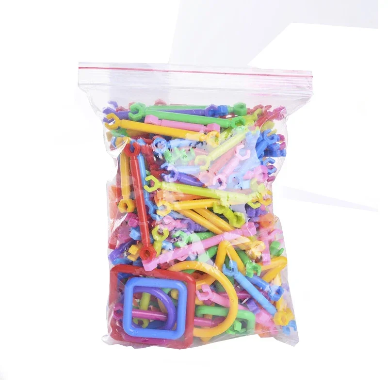 120Pcs/pack Baby Kids Montessori Early Learning DIY Building Blocks Children Plastic Intelligence Sticks Clubs Toys Party Gifts