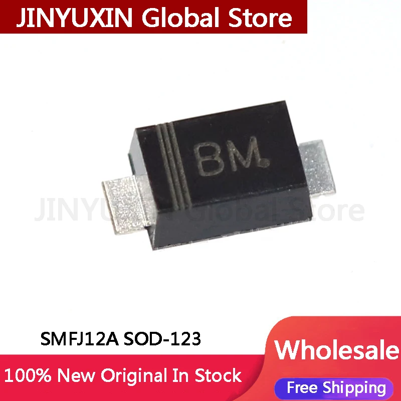 100Pcs SMFJ12A SOD-123 TVS transistor transient suppression diode IC Chip Wholesale