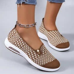 Spring new women's sports shoes, fashionable, breathable, lightweight, non-slip, wear-resistant, casual sports shoes, flat shoes