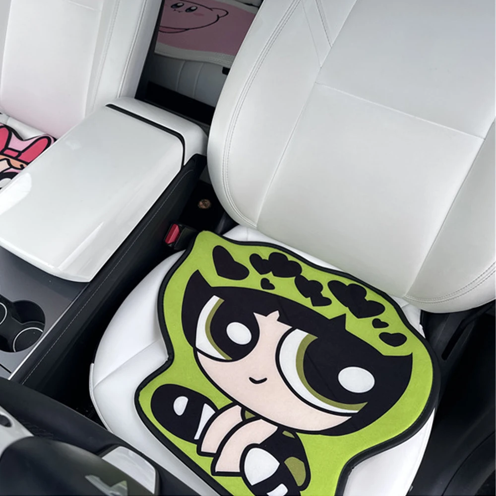 Cartoon Anime The Powerpuff Girls Car cuscino del sedile antiscivolo Kawaii Cute Auto Seat Cushion accessori per la decorazione d\'interni