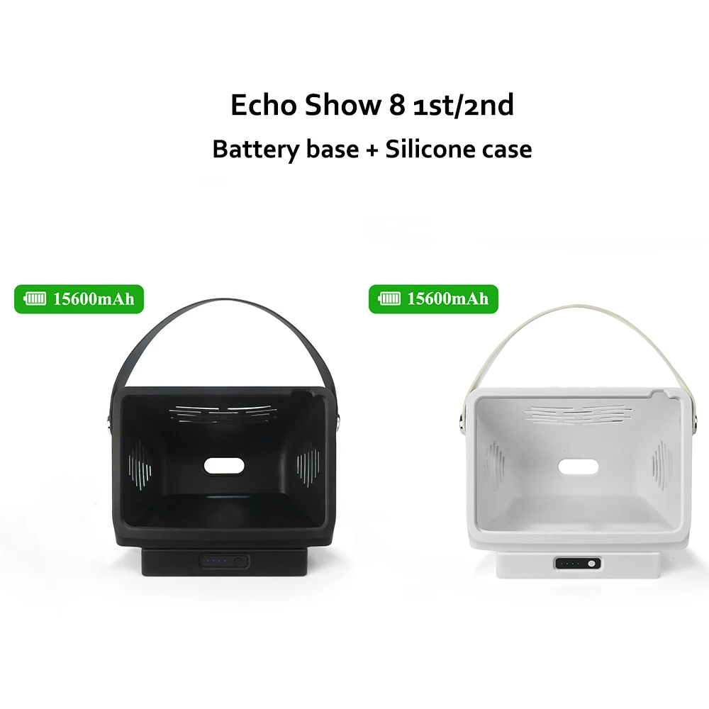 Base de batterie aste portable, étui en silicone souple, support de batterie, Echo Show 8, 1ère et 2ème Isabel, expédition rapide, 15600mAh