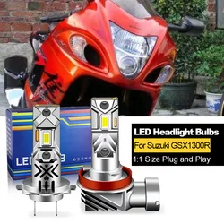 2PCS Canbus LED Motorcycle Headlight High/Low Bulb H7+H11 H9 For Suzuki Hayabusa GSX1300R 2008-2017 2019 White 20000lm 60w