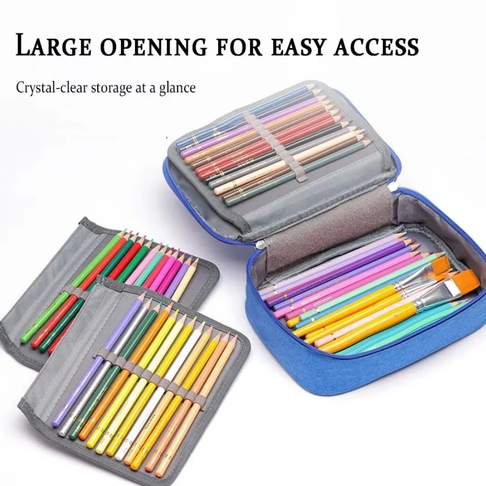 

New 72 Holes Pencils Storage Bag Large Capacity Multifunctional Case Box Holder Colored Lead Pen Box Pen Bag School Office