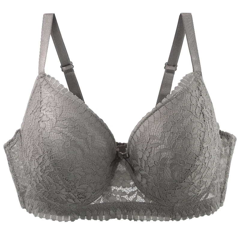 DainaFang Plus Size 3/4 Cup Underwire Bra Thin Mold CDE Cup Side Collect Full Support Seamless Large Breast Minimizer Bra