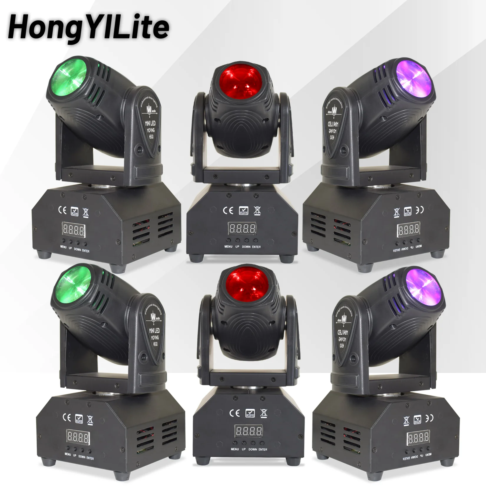 

HongYiLite 10W Beam Moving Head RGBW 4IN1 LED Stage Light DMX512 Strobe Light with Truss Mount For Club Party DJ Show