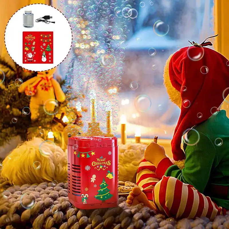 Firework Bubble Maker Firework Bubble Machine Toys Christmas Bubble Blower Machine Reusable Bubble Machine Toys With Lights For