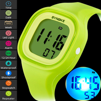 Synoke Unisex Digital Sport's Watches Fashion Soft Silicone Strap Led Waterproof Swimming Jelly Wristwatch Alarm Clock