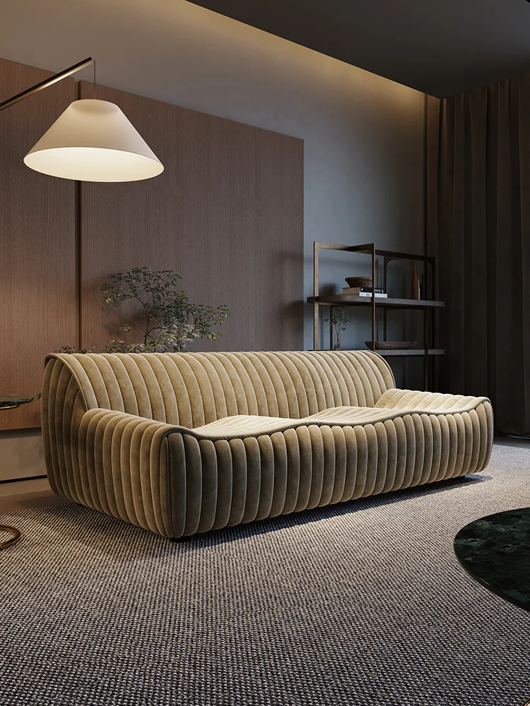 軽くて豪華な生地のソファ,イタリアンスタイル,シンプルでモダンな北欧のキャタピラーソファ