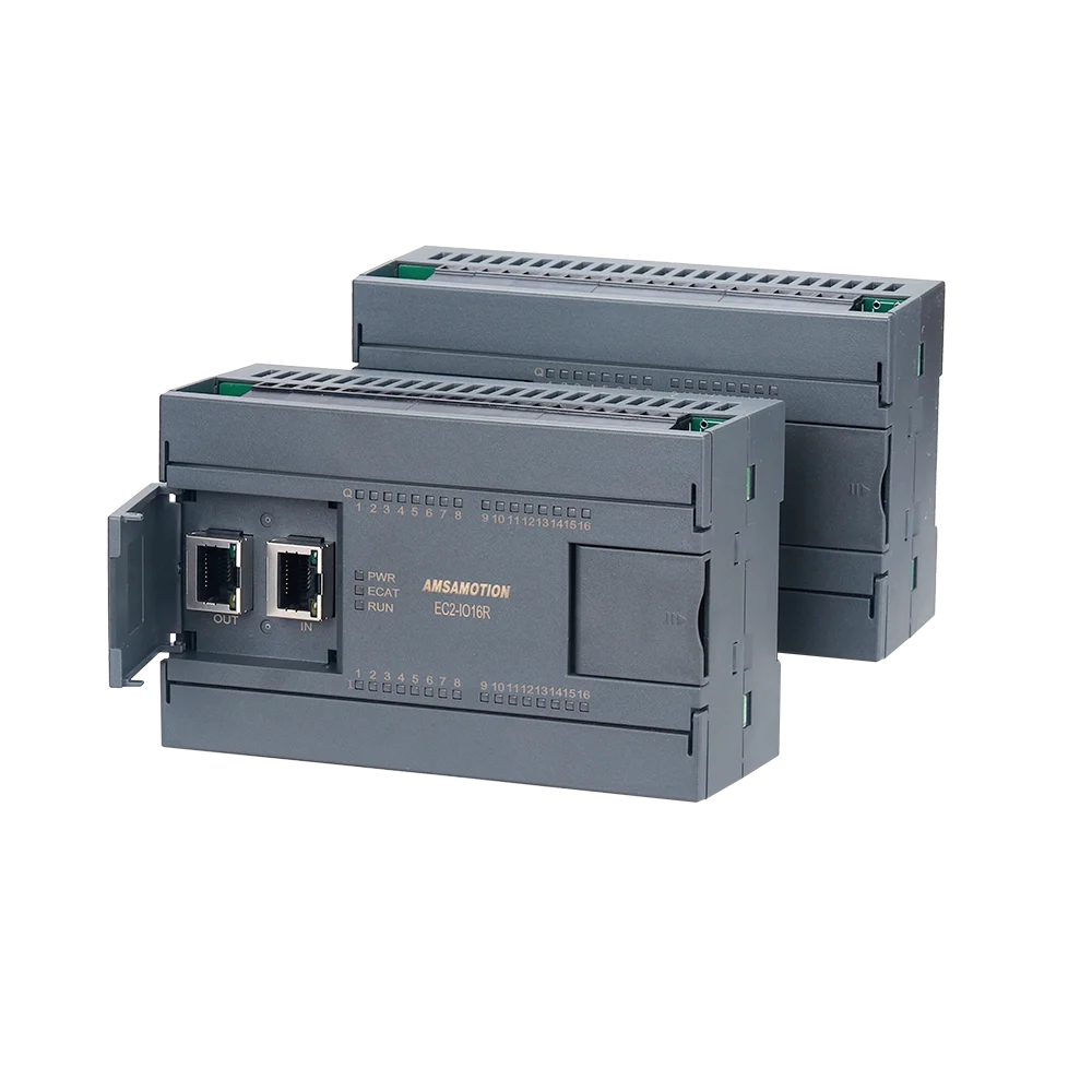 EC2-IO16T EC2-IO16R remoto io modbus módulo ethercat protocolo digital 16 entrada 16 saída relé transistor 2 rj45 ethernet porto