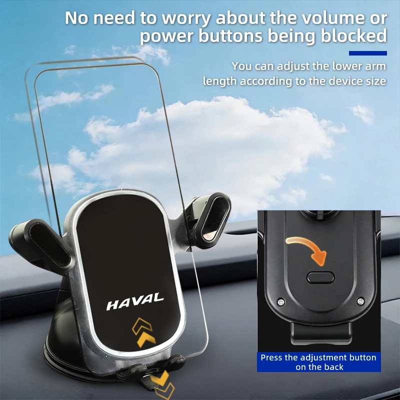 Car Gravity Phone Holder Suction Cup Base Phone Stand With Hook Accessories For Great Wall Haval F7 H6 H2 H3 H5 H7 H8 H9 M4 F7X