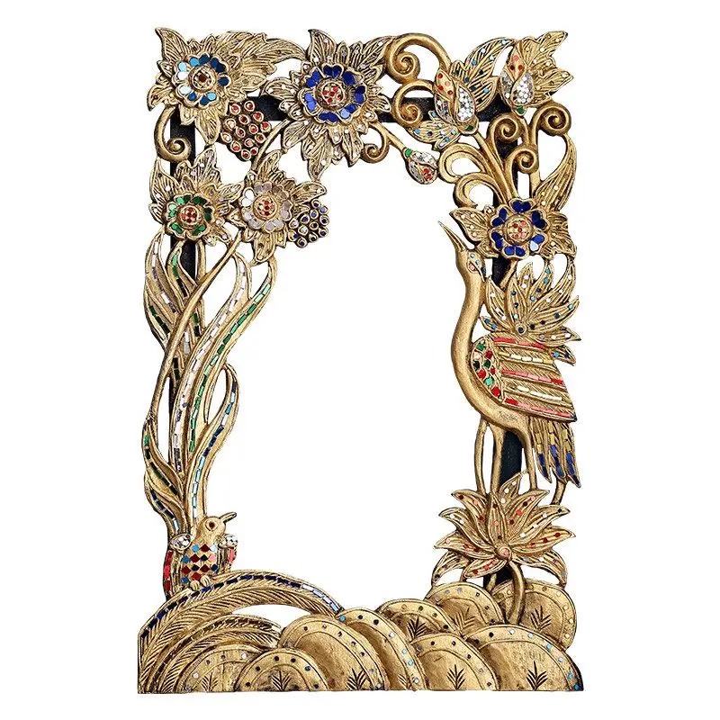Solid wood pendant creative wall decoration bathroom vanity mirror wall hanging enigma mirror