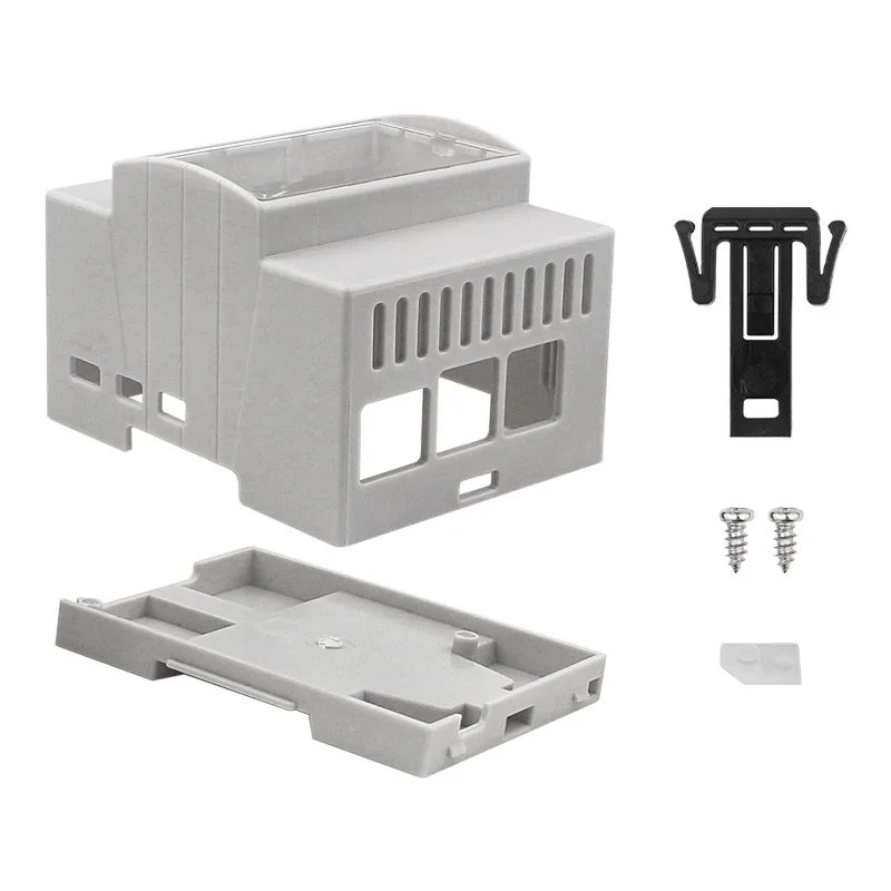 DIXSG DIN Rail ABS Case for Raspberry Pi 5 Large Inner Space Shell Electrical Box Enclosure for Raspberry Pi 4 Model B