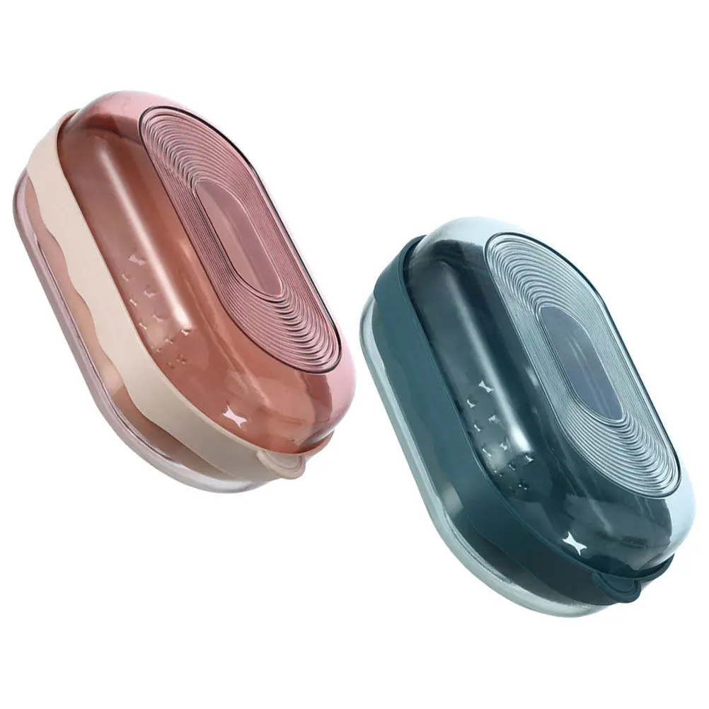 

2Pcs Bathroom Kitchen Soap Box Holder Detachable Transparent Drainable Soap Saver Container for Shower Use Bathroom Supply