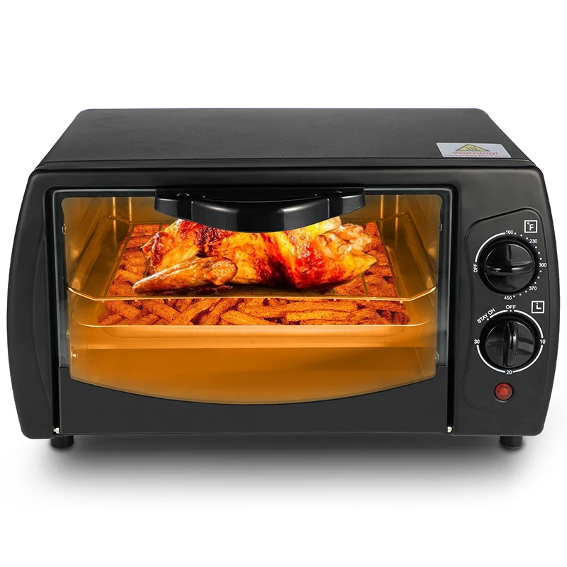 Matte Stainless Countertop Air Fryers 4-Slice Capacity 9L Toaster Ovens Pizza Maker For Bread Baker Rotisserie