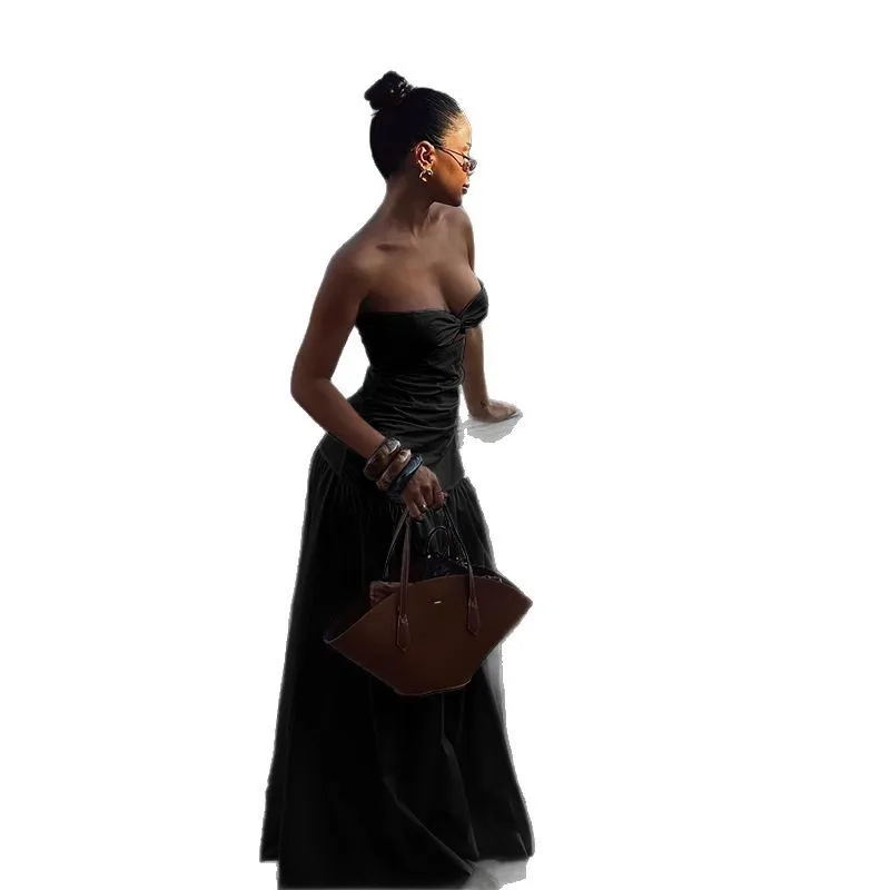 Robe de plage de Style féminin, col licou, découpée, couleur unie, été 2025