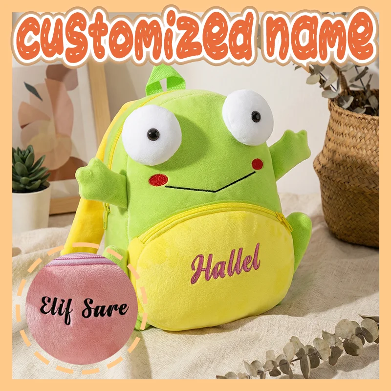 

Детский рюкзак на заказ для малышей с именем и изображением животного, для детского сада, путешествий, школы, персонализированный подарок