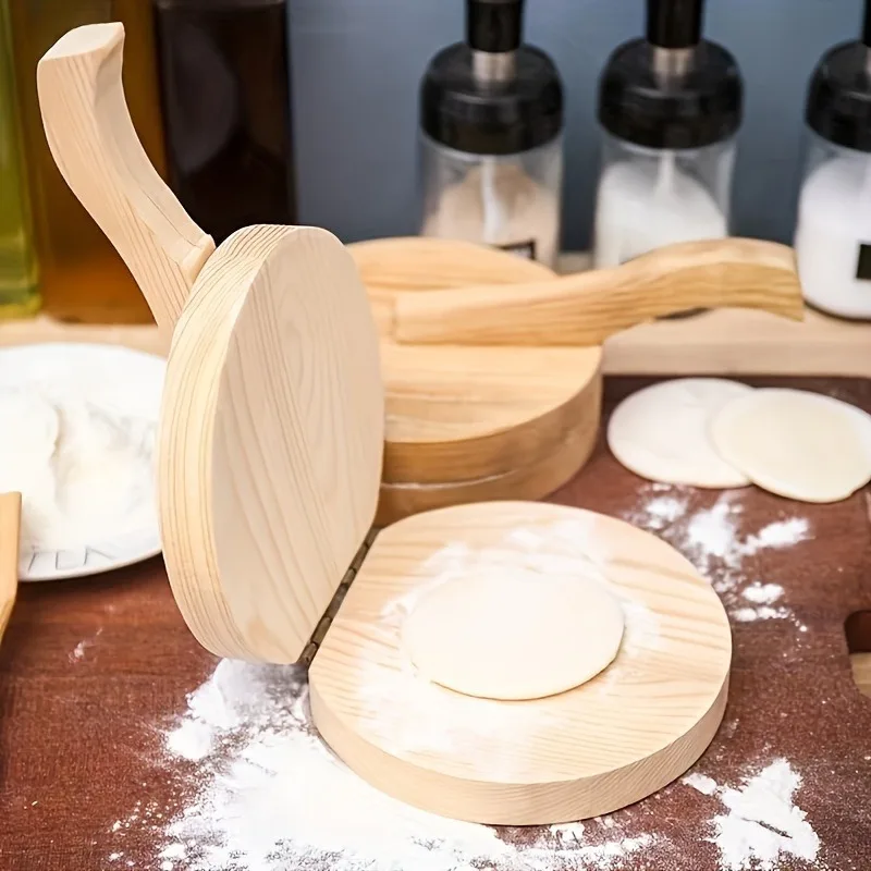 Manual Pasta Maker and Dough Cutter Heavy Duty Reclaimed Wood Ergonomic Handle Non-Slip for Pizza Dumpling Pie Kitchen