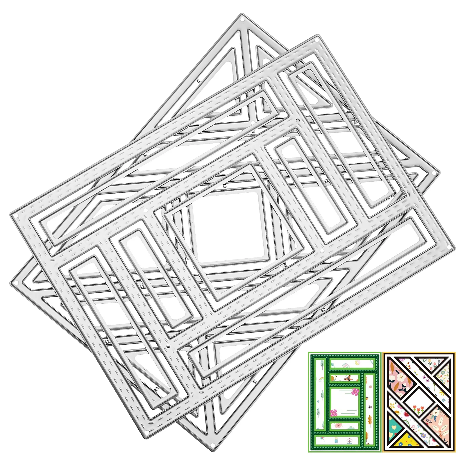 

2Pcs DIY Photo Frame Knife Mold Cutting Dies Stencil Scrapbook Card Making Album Embossing Templates Background Decor Storage