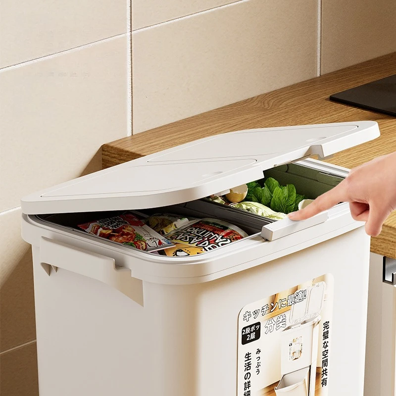 Kitchen Wastebasket Removable Waste Bin with Lid Trash Can Large Capacity Trash Can for Kitchen Kitchen Garbage Cube Tools