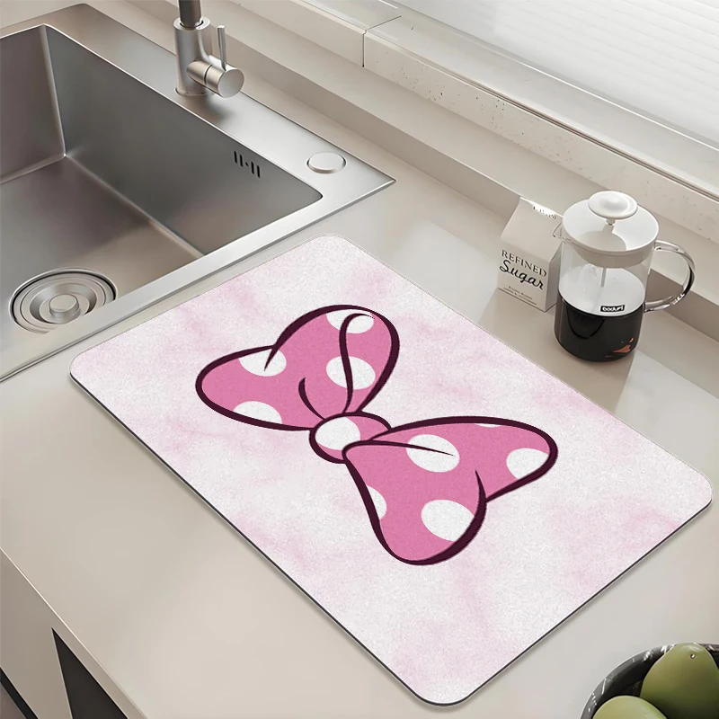 

Disney Minnie Bow Kitchen Drying Mat Absorbent Anti slip for Countertop