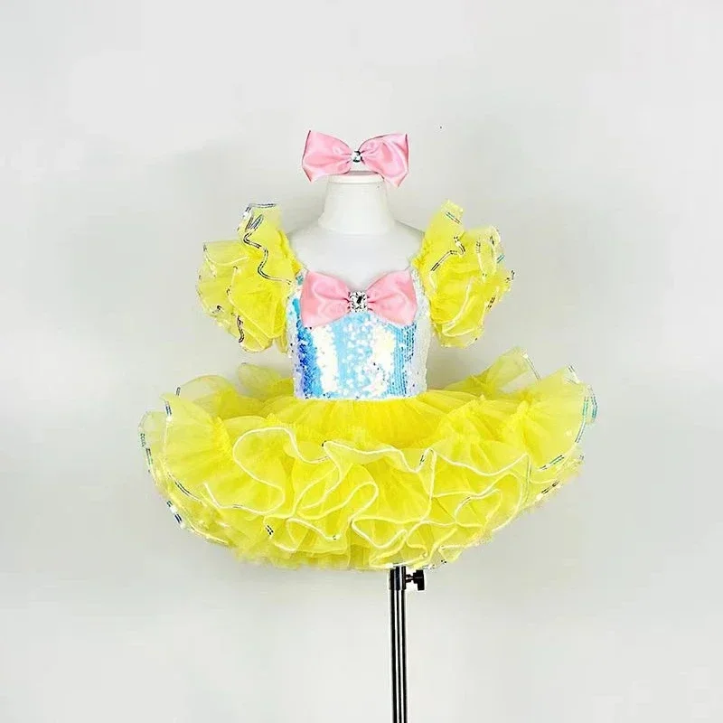 

Летние платья для девочек, детская одежда для выступлений, праздничное платье с блестками для девочек, модная детская одежда, детский балетный костюм-пачка для танцев