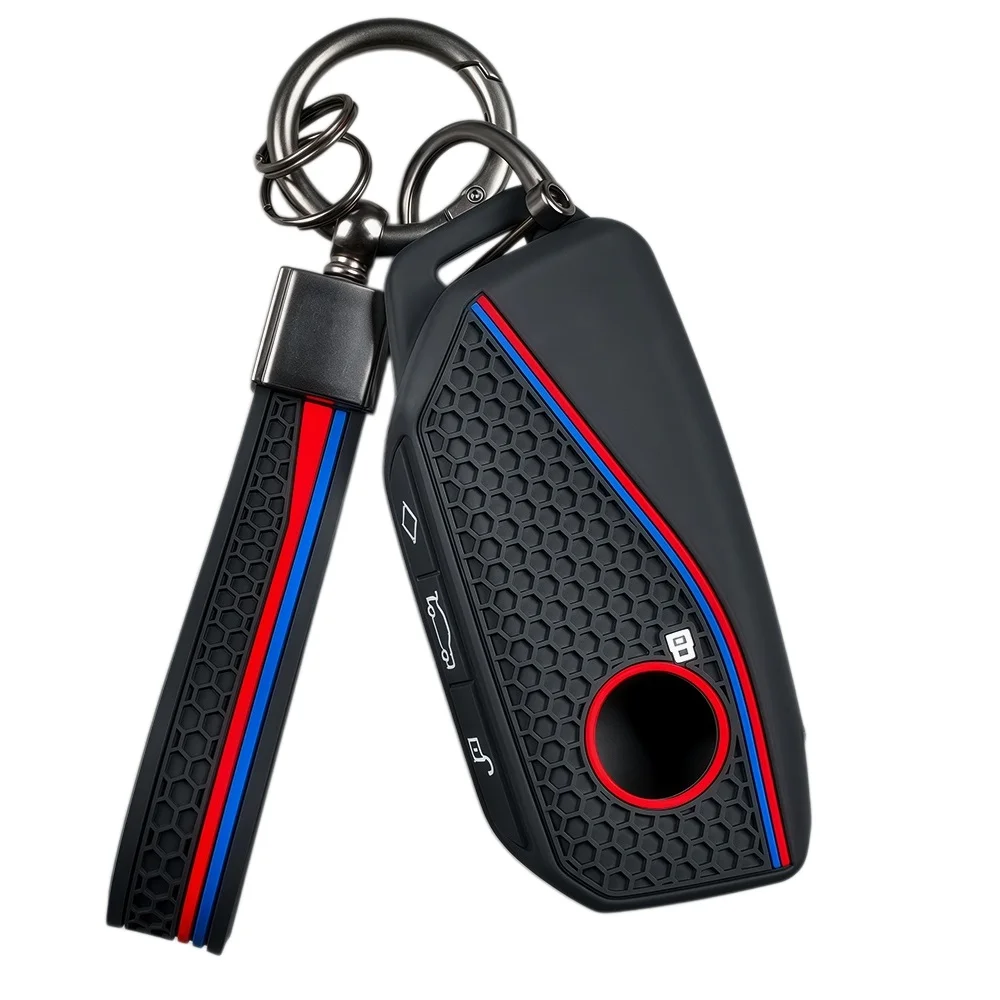 Remote Silicone Car Key Case Shell Keychain Cover For BMW I7 X7 G07 LCI IX I20 X1 U11 7 Series G70 G09 XM U06 G81 M3 Accessories