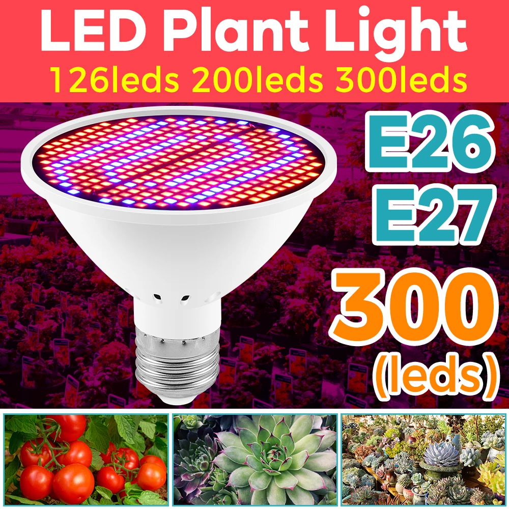 

Full Spectrum LED Grow Light Bulb E26/E27 110/220V Plant Fill Lamp Bulbs Greenhouse Tent Hydroponic Growth Cultivation Lighting