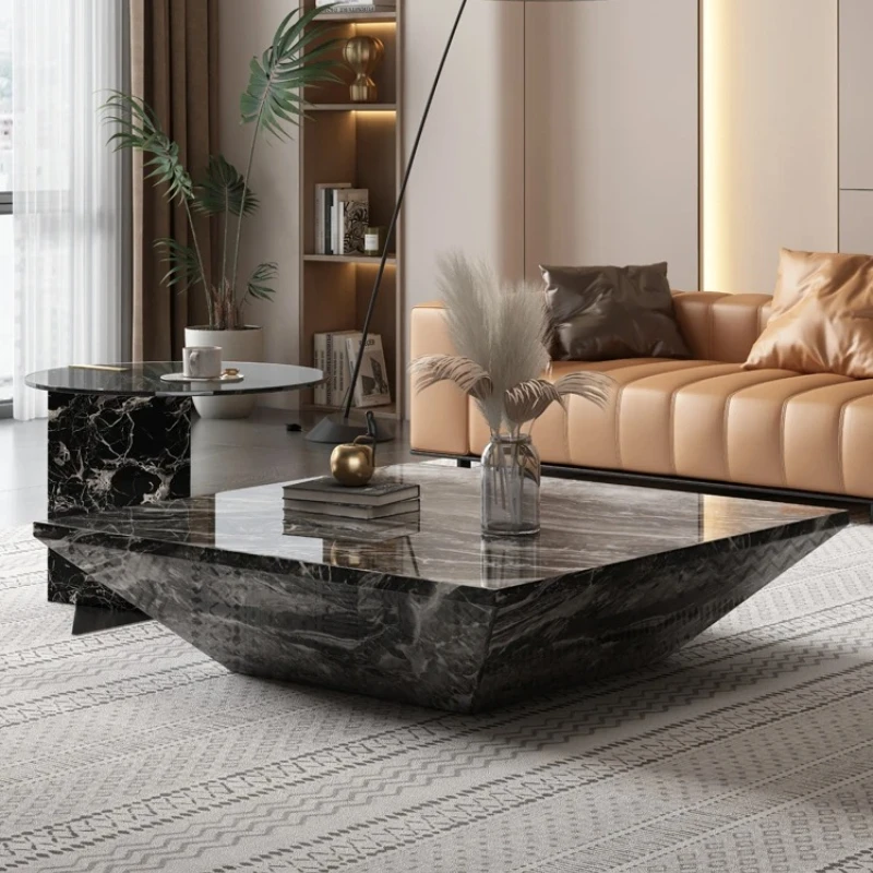 

Italian Luxury Mobile Nesting Tables, Venetian Brown Marble & Side Table Set, Heat&Scratch Resistant, Master Design, Customize.