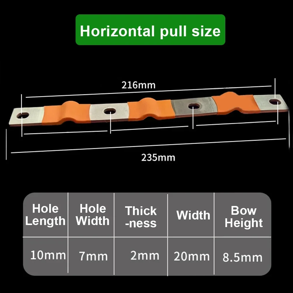 Flexible Bus Bar Flat Copper 2 Hole 4 Hole Busbar 300amp 2mm/3mm 300A for 3.2V 3.7V 280Ah 320Ah Battery Pack Parts