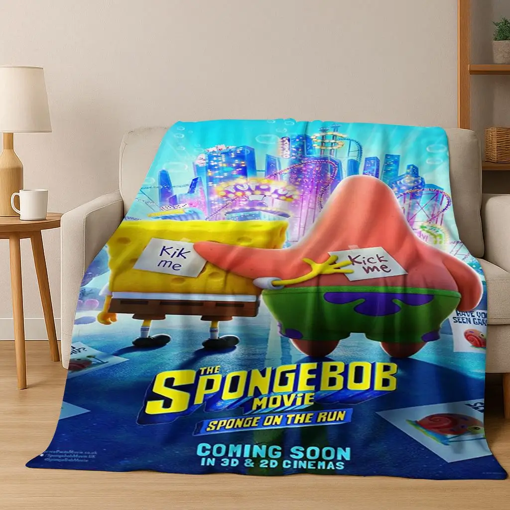 الكرتون S-سبونجبوب سكوير باتريك ستار الفانيلا بطانية لينة رمي بطانية للسرير غرفة نوم غرفة المعيشة السفر نزهة هدية #6